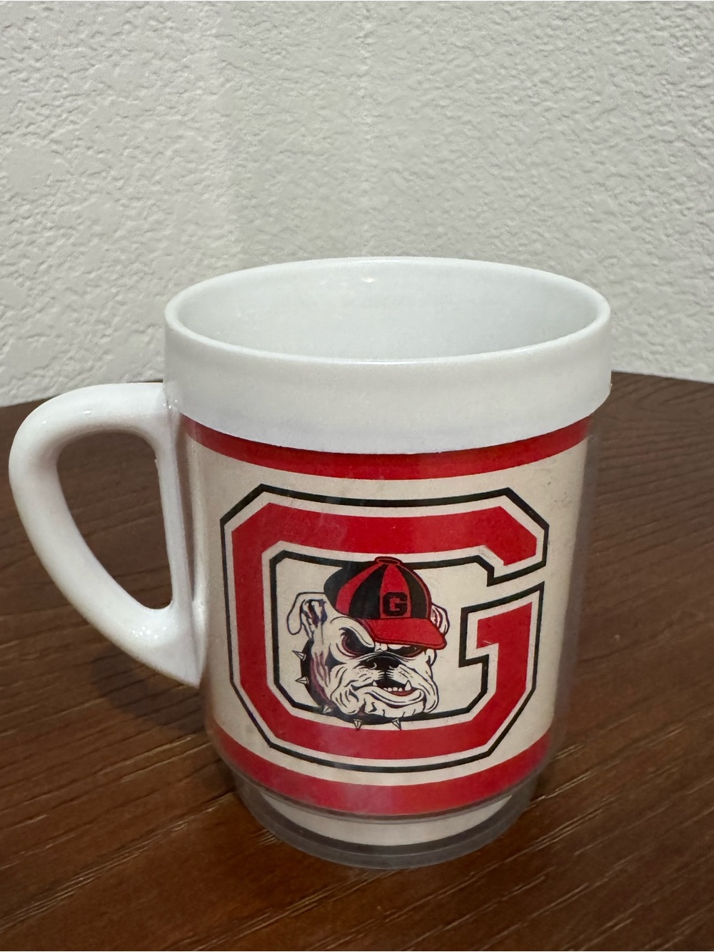 Vintage Georgia Bulldog Logo Plastic Coffee Mug Cup